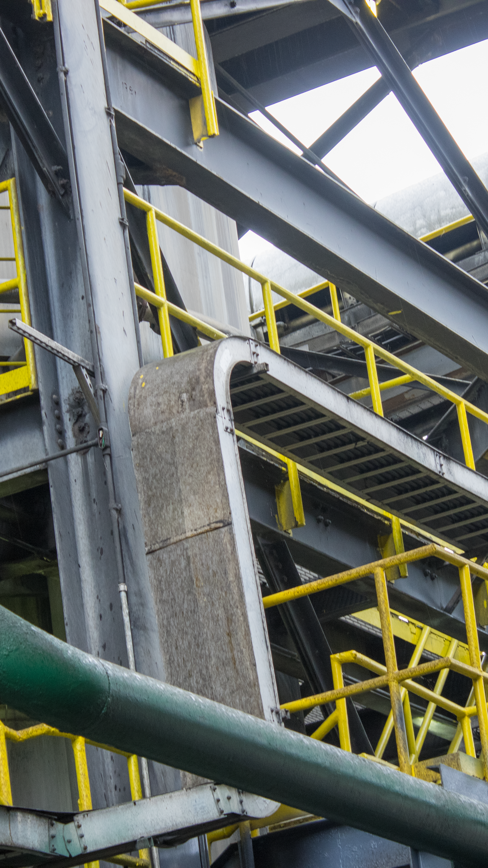 Cable tray system installed on industrial steel structure